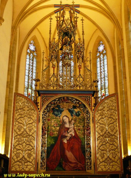 Vierge au buisson de roses' by Martin Schongauer. Colmar