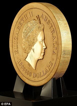 Самая большая золотая монета в мире изготовлена в Австралии